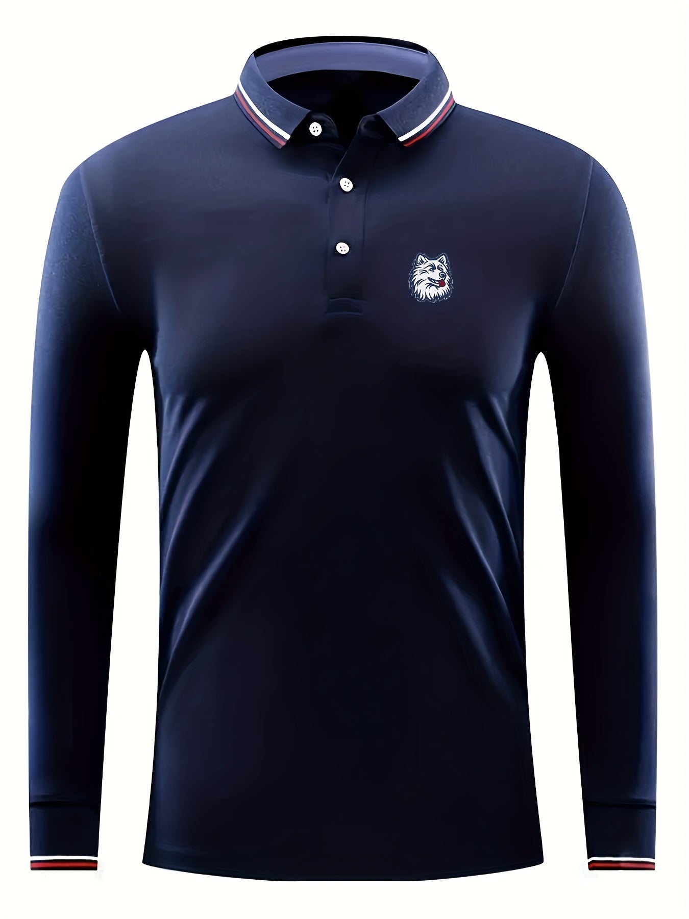 Dog Head Pattern Men's Long Sleeve Shirt