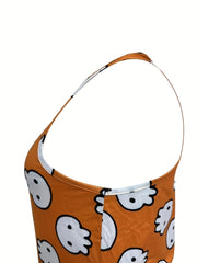 Skull Print Racer Back Tank Sleep Dress