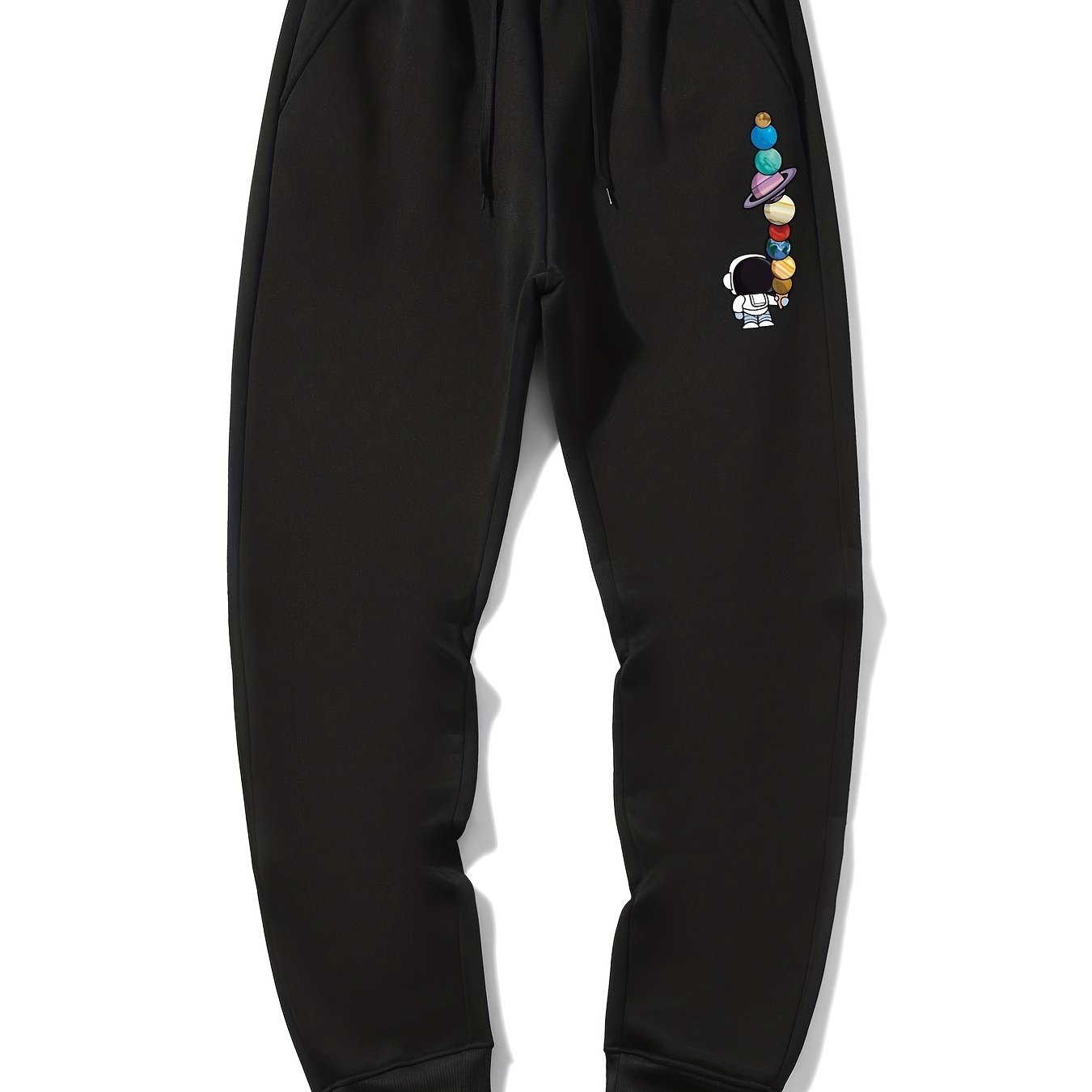 Astronaut Planet Print Men's Drawstring Sweatpants