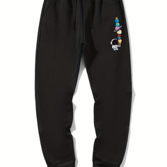 Astronaut Planet Print Men's Drawstring Sweatpants