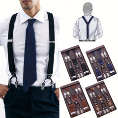 Men's Elastic Adjustable Y Back Clip on Suspenders