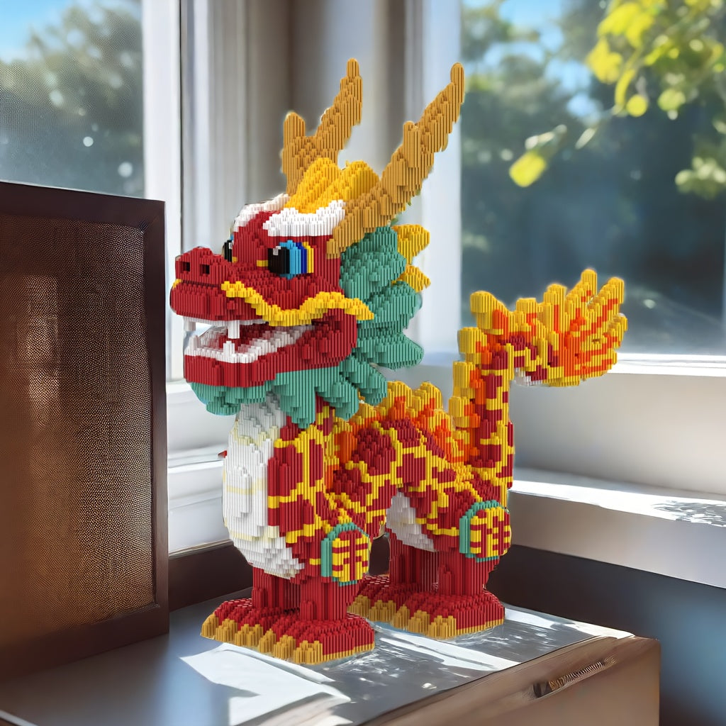 5000pcs Great Wall Dragon Family Building Block Puzzle Ornament