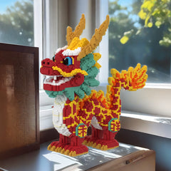 5000pcs Great Wall Dragon Family Building Block Puzzle Ornament