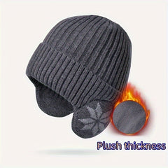 Winter Beanie Hat Skull Cap Windproof Warm Knit Hat With Earflap