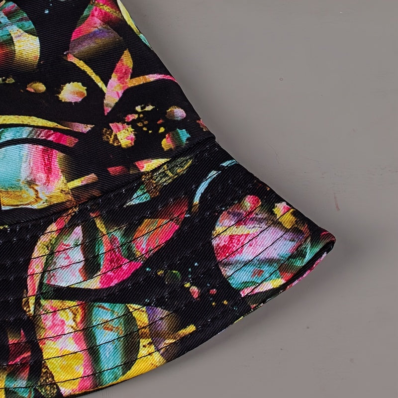 Colorful Graffiti Reversible Sun Hat for Women