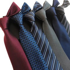 Summer Poly Jacquard Striped Suit Tie