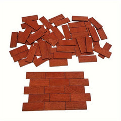 50 Pcs Wooden Flooring Tiles 1:12 Scale Model Accessory for Dollhouse Decoration
