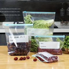 25pcs Reusable Zipper Bag Food Storage Leakproof Airtight BPA Self Standing Stor