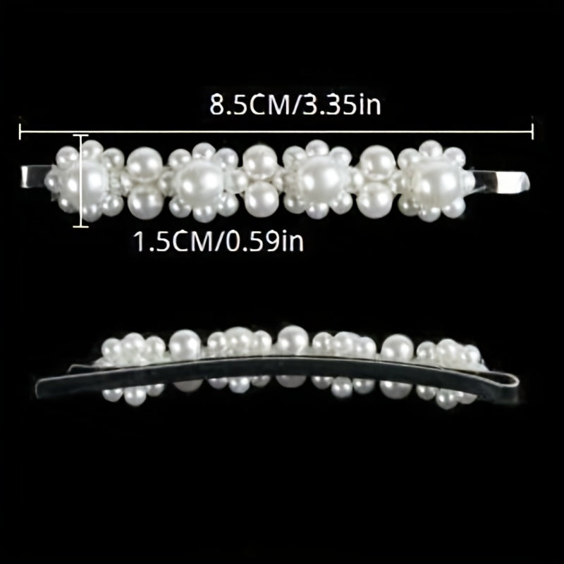 Elegant Pearl Barrette Hair Clip for Women