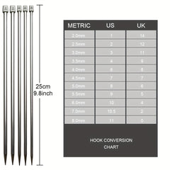 22pcs Stainless Steel Sweater Needles Set For DIY Knitting Supplies