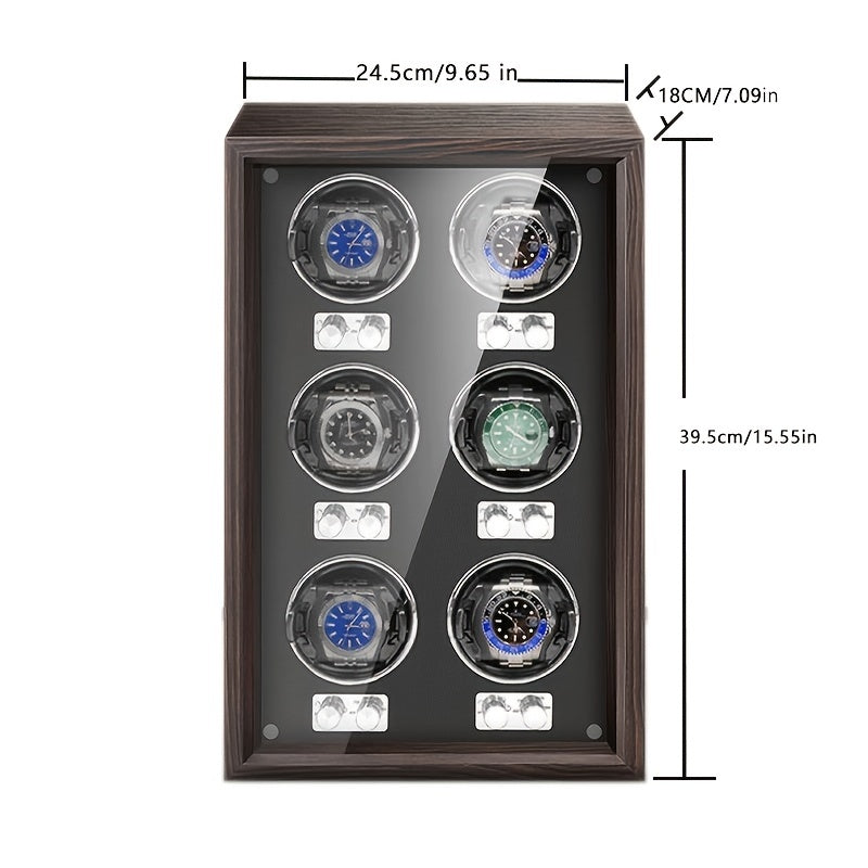 Wooden Watch Winder Storage Box 6 Slot
