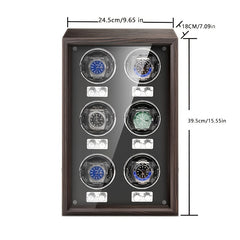 Wooden Watch Winder Storage Box 6 Slot