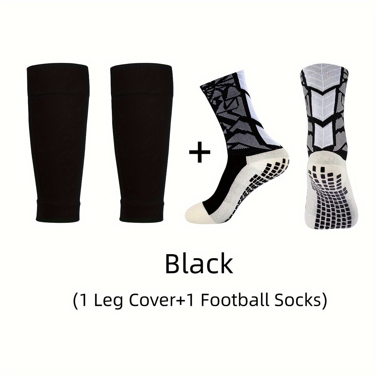 Men's Breathable Fitness Football Leg Cover & Anti Slip Socks