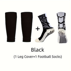 Men's Breathable Fitness Football Leg Cover & Anti Slip Socks