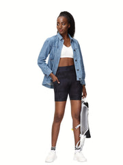 High Waisted Biker Shorts with Pockets for Women