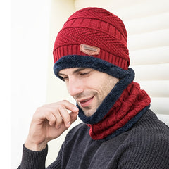 Winter Warm Hats & Scarf Set Pompom Cap Windproof Beanie
