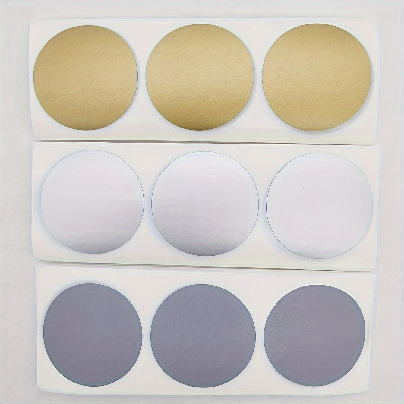 100pcs 38mm Round Squeegee Film Golden Silvery Gray Sticker