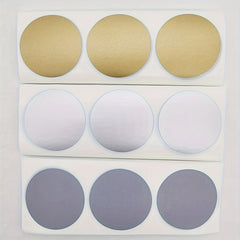 100pcs 38mm Round Squeegee Film Golden Silvery Gray Sticker