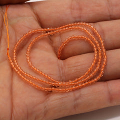 Orange Pointed Crystal Stone Beads - 16-inch Strand
