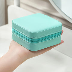 Portable Jewelry Box PU Leather Ring and Earring Storage Container