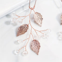Alloy Leaves Faux Pearl Hairpin Wedding Dress U shaped Hair Headdress
