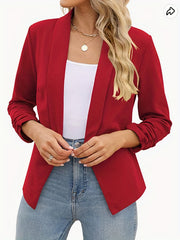 Solid Shawl Collar Blazer for Women