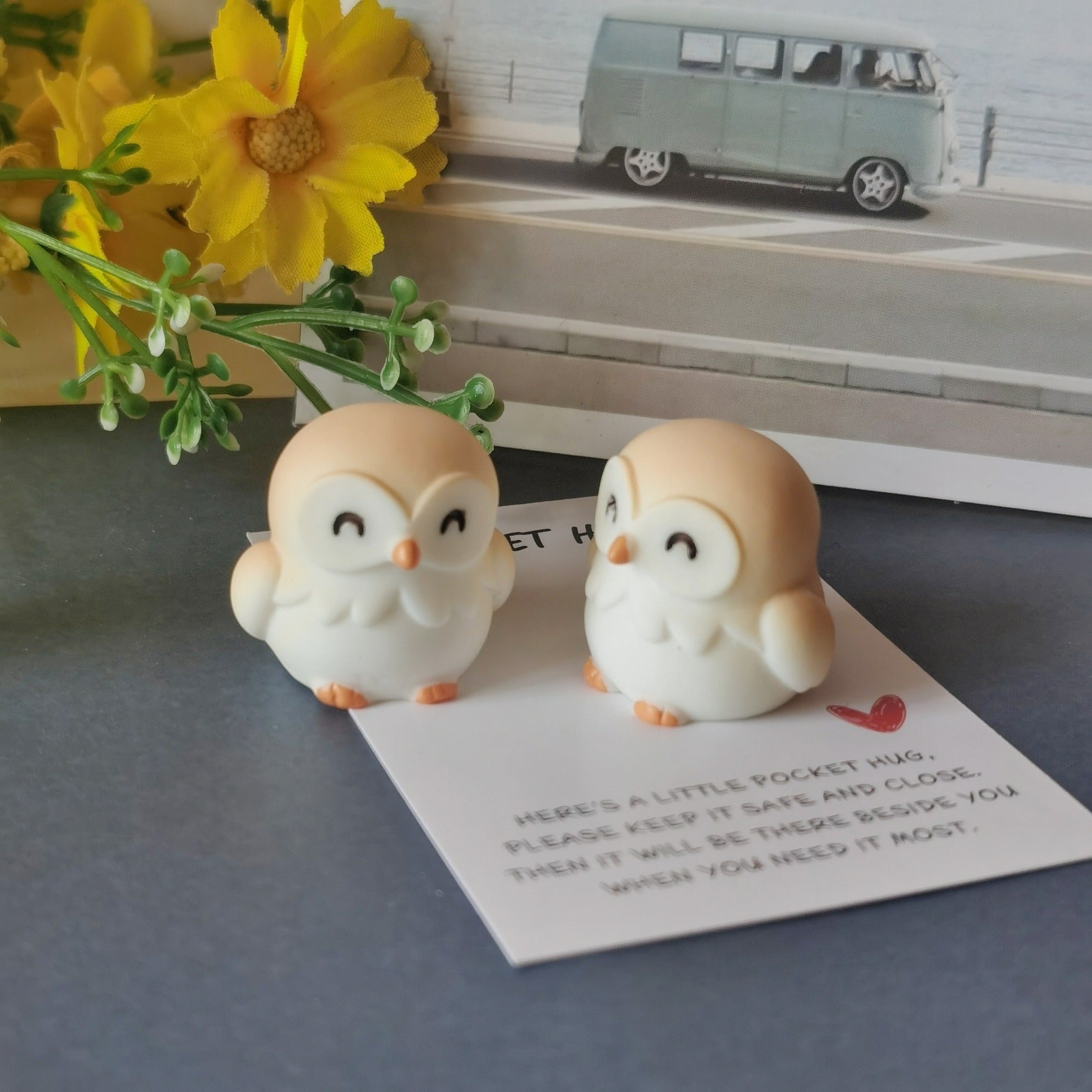 Owl Pocket Hug Small Card Inspirational Small Greeting Card