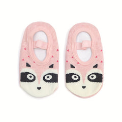 6 Pairs Baby Girls Cartoon Animal Pattern Socks Anti-Skid Grip