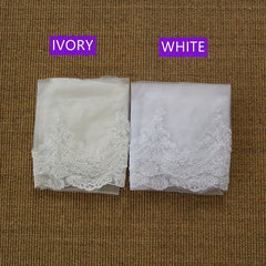 Ivory Cathedral Bridal Veil Lace Floral Edge