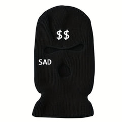 Winter Warm Knit Ski Mask Embroidery Windproof Balaclava Mask