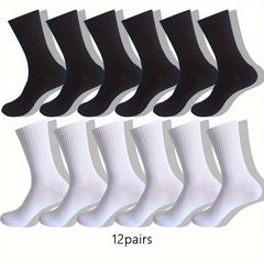 Men's Block Crew Socks - Breathable Comfy Casual Unisex Socks