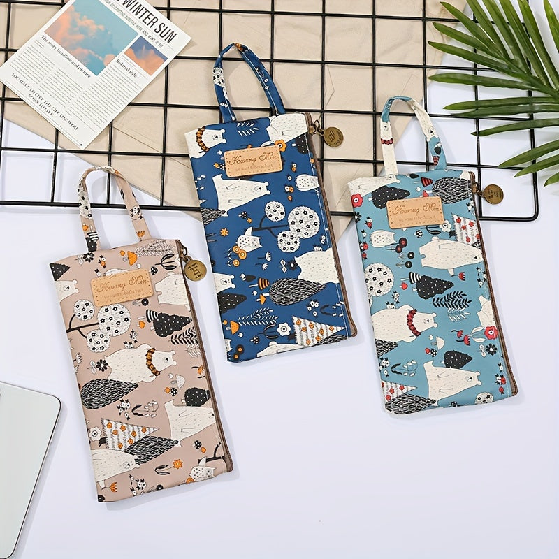 Vertical Cartoon Flower Stationery Bag