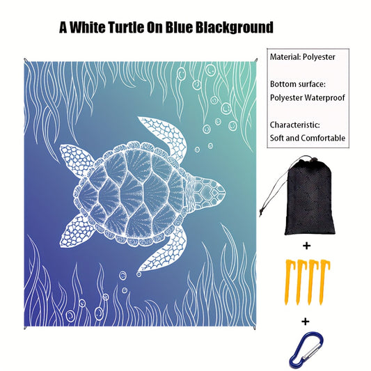 Turtles Pattern Beach Mat Portable Waterproof Blanket