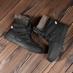 Men's High Top Snow Boots Winter Warm Fleece Non Slip Lace Up
