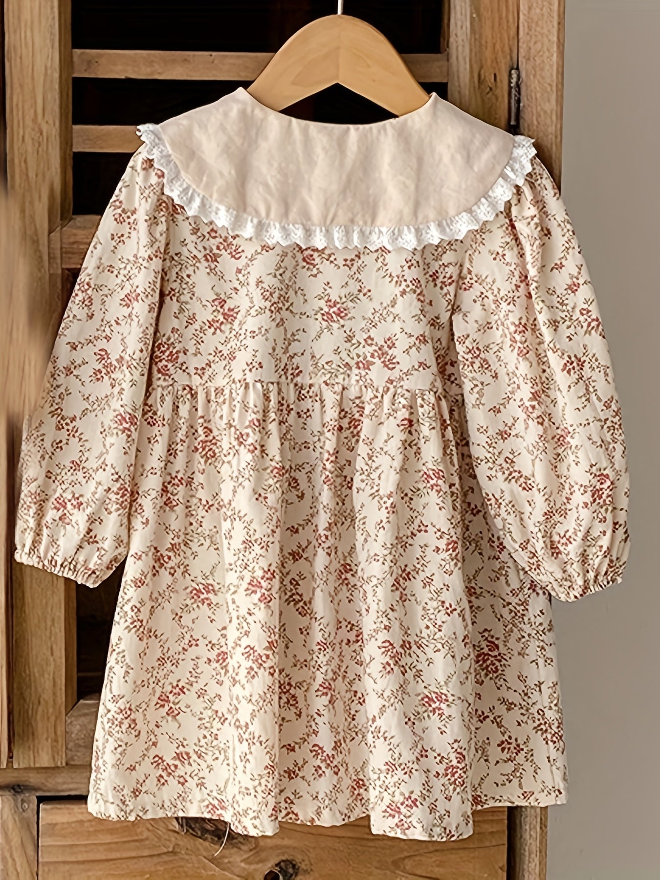 Toddler Girls Floral Dress Cotton Casual Dress Up