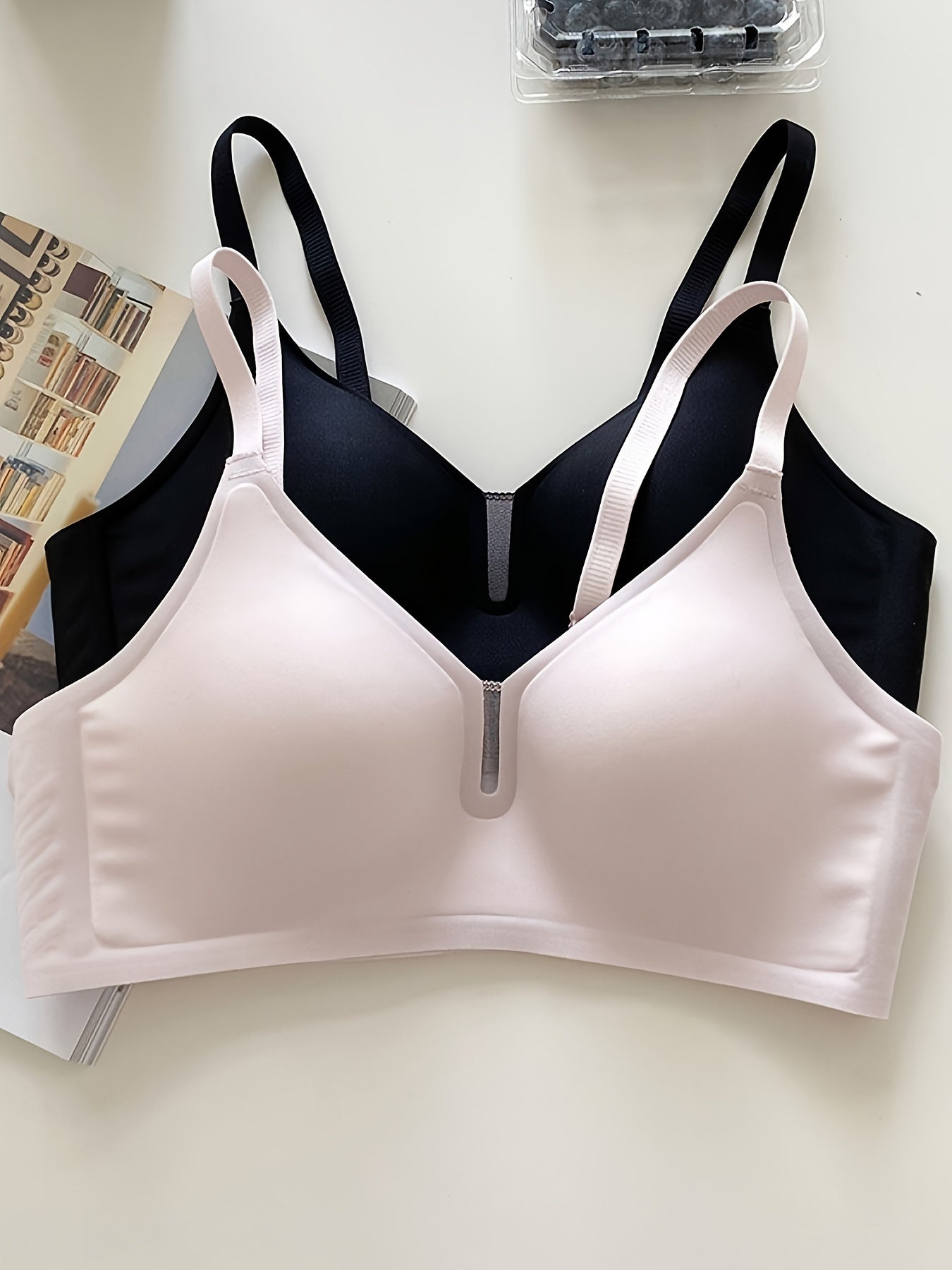 2pcs Mesh Wireless Push Up Bra Breathable Lingerie