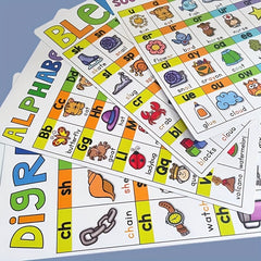 English Children's Education Poster Natural Spelling Vowel Consonant Letter