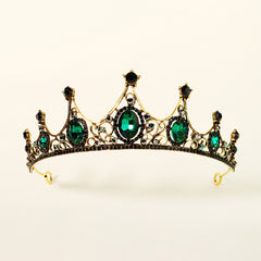 Green Rhinestone Tiara Crystal Princess Crown
