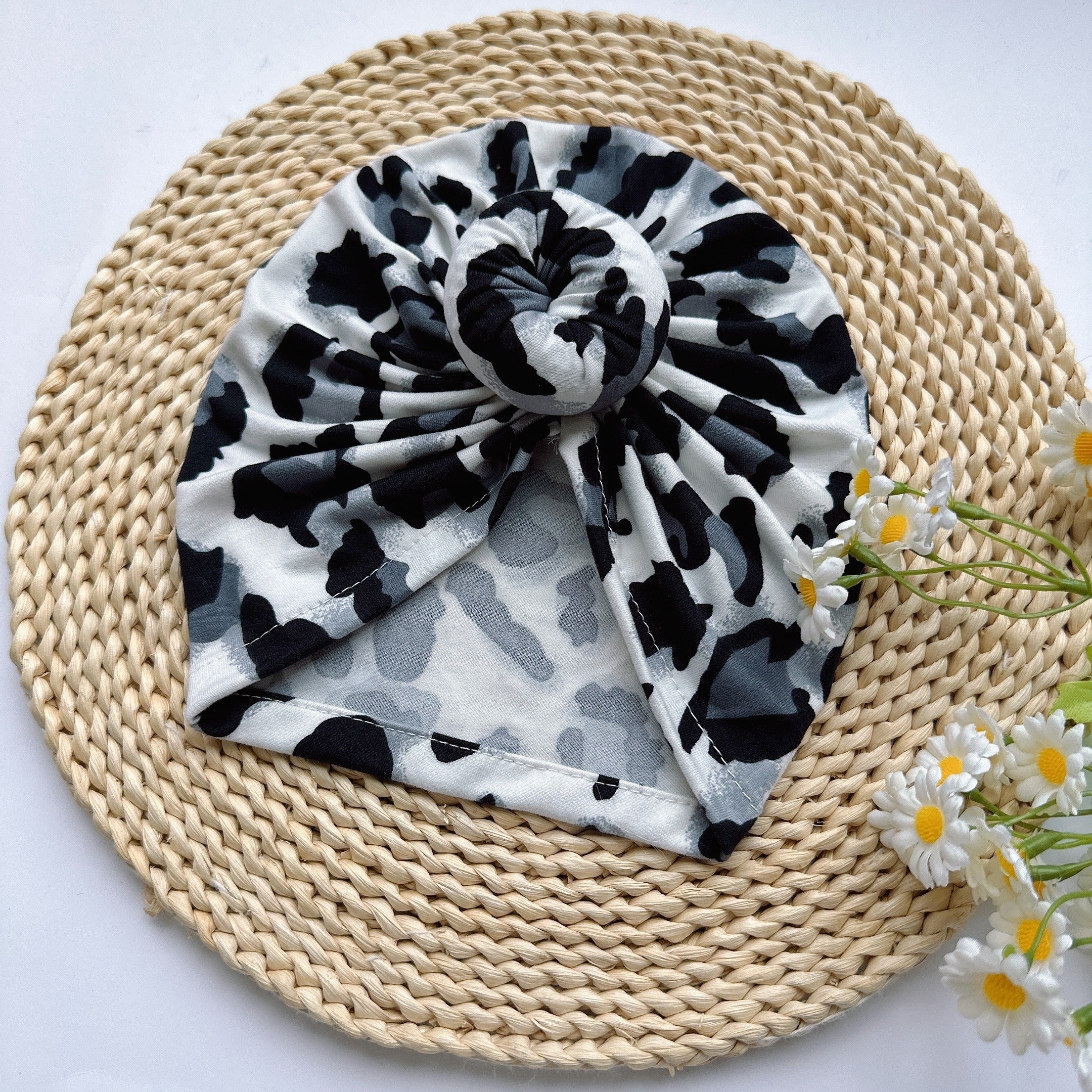 Baby Leopard Print Headband Soft Hat for Newborns