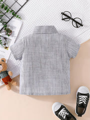 Bear Print Toddler Boys Shirt Short Sleeve Top