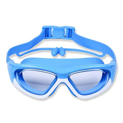Children's Large Frame Anti Fog Swimming Goggles with Silicone Earbuds