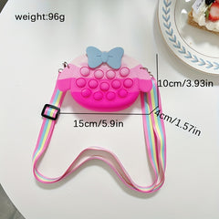 Colorful Rabbit Shape Crossbody Bag With Bow Diagonal Bag