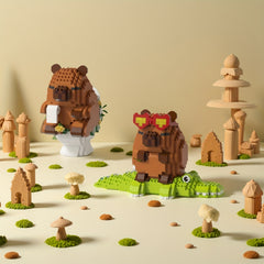 Capybara Shaped Building Block Dolls for Home and Office Decor