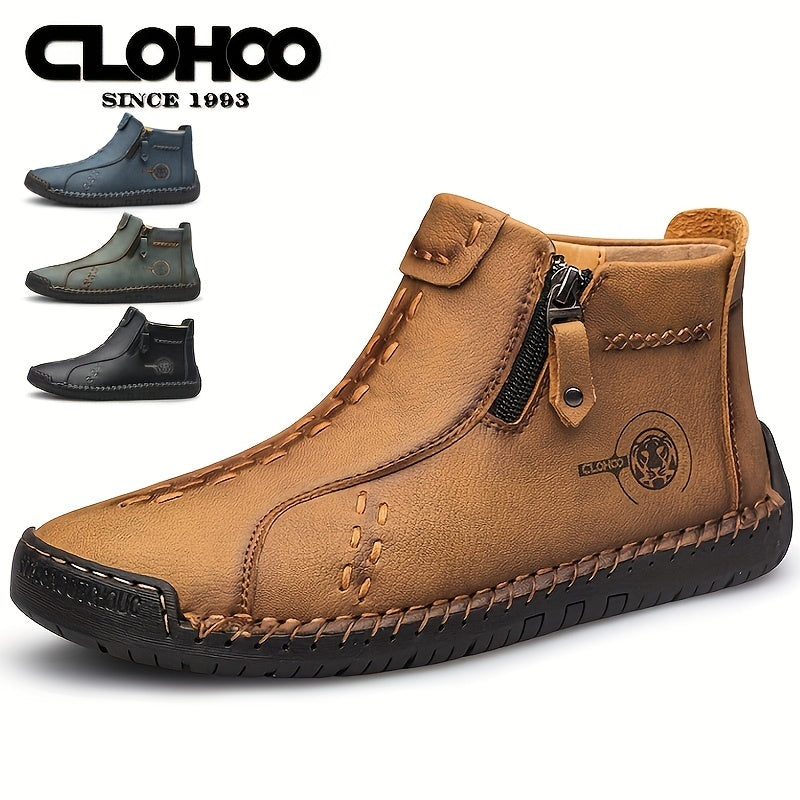 CLOHOO Men's Stitch Ankle Top Boots for Climbing