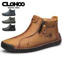 CLOHOO Men's Stitch Ankle Top Boots for Climbing