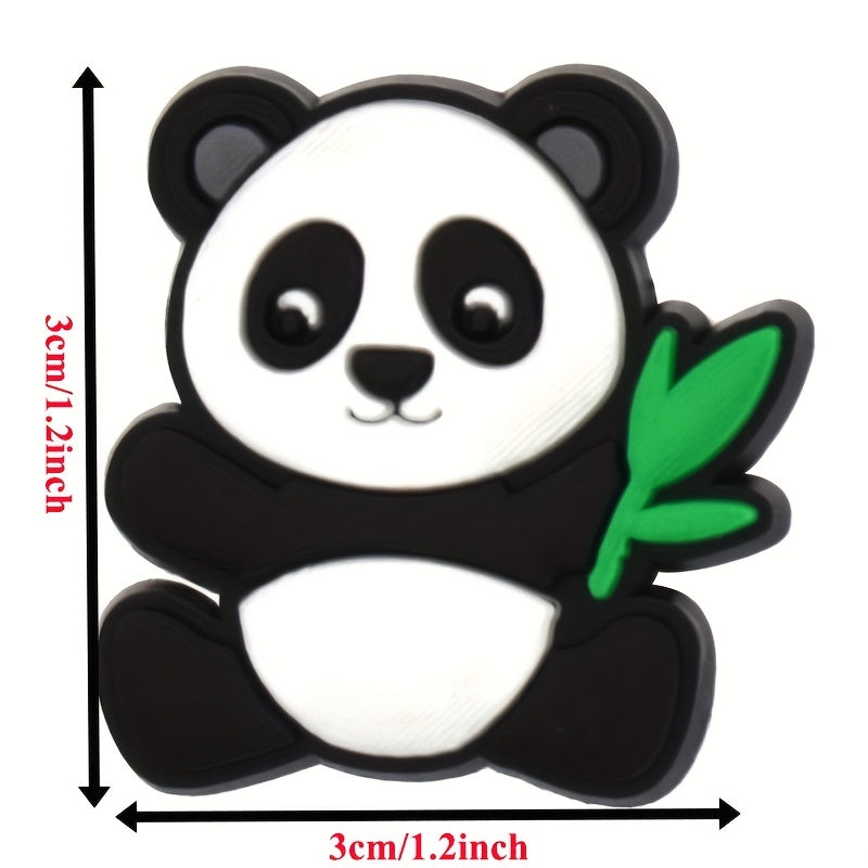 10Pcs Panda Shoe Charms for Clogs Jigs Slides Sandals PVC Shoe Decorations