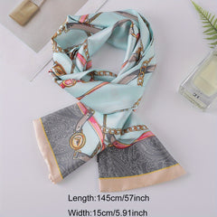 Chain Print Twilly Scarf Classic Silk Skinny Scarf
