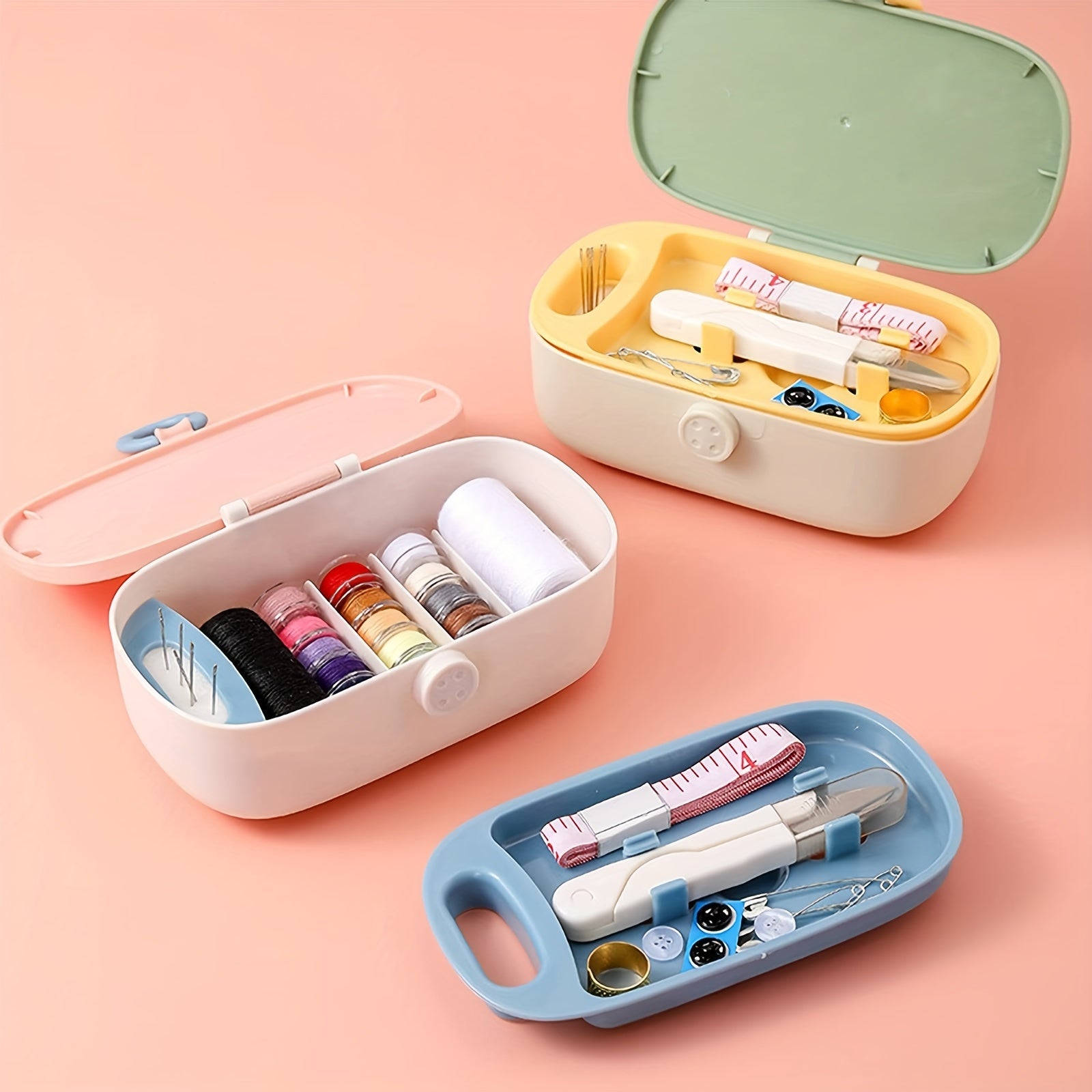 Portable Sewing Kit For Adults Plastic Sewing Box Needle And Thread Kit