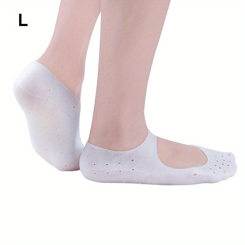 Silicone Moisturizing Socks for Dry Cracking Skin with Gel Heel