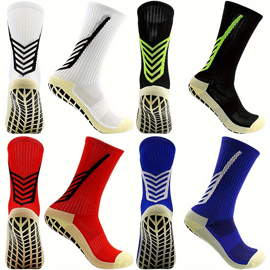 2 Pairs Grip Pads Non Slip Football Socks Outdoor Sports Soccer Rugby Basketball